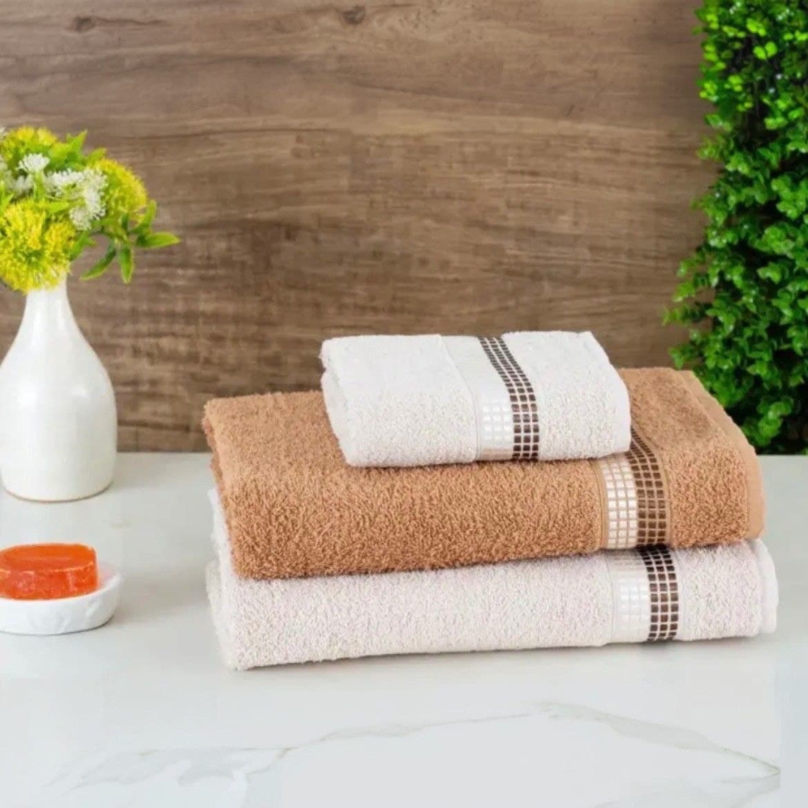 Kit com 3 Toalhas de Banho Dimer Casa In